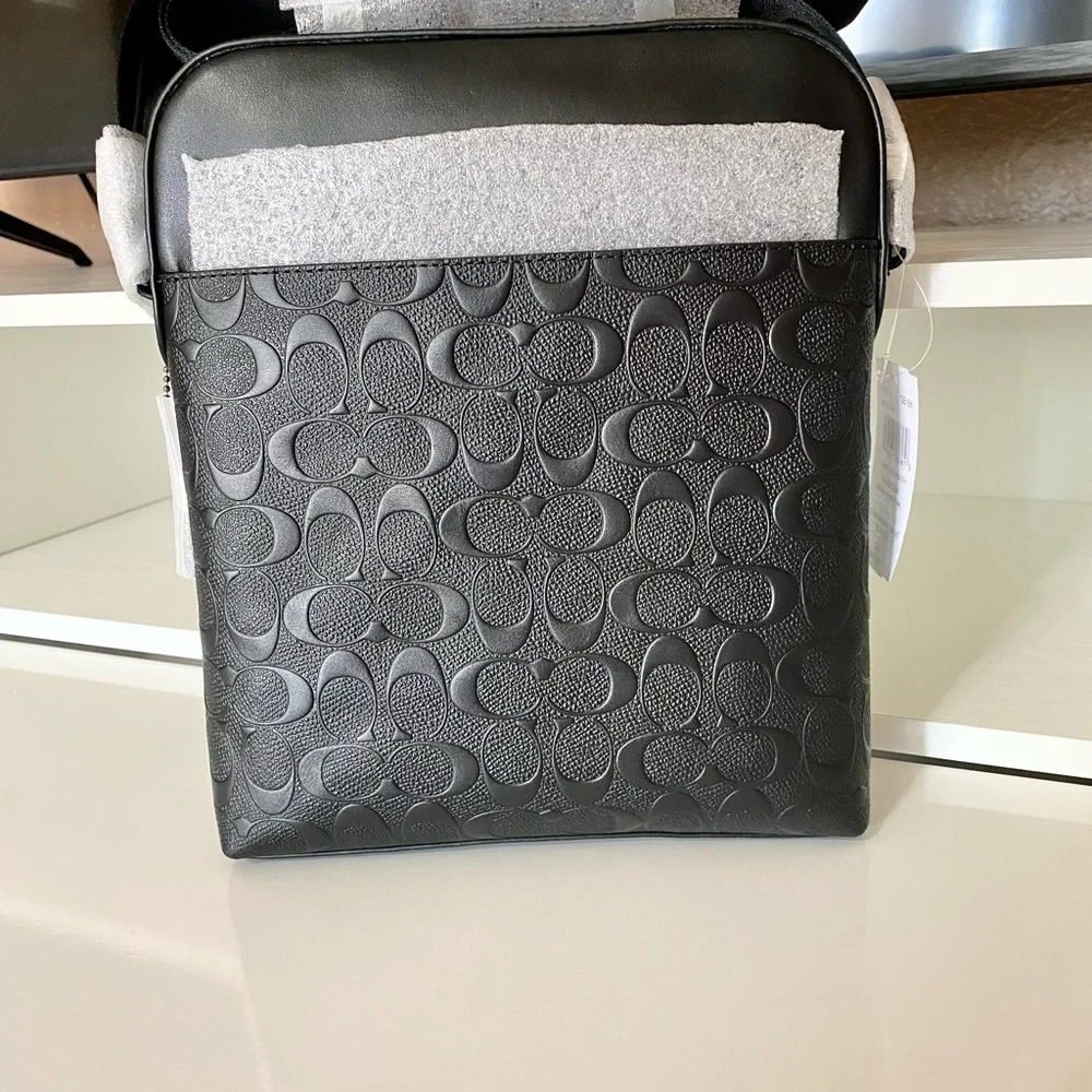 🌈💯NEW🌈Coach Men Houston Flight bag in signature/crossbody bag/messenger bag🆕 - Picture 3 of 13